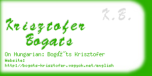 krisztofer bogats business card